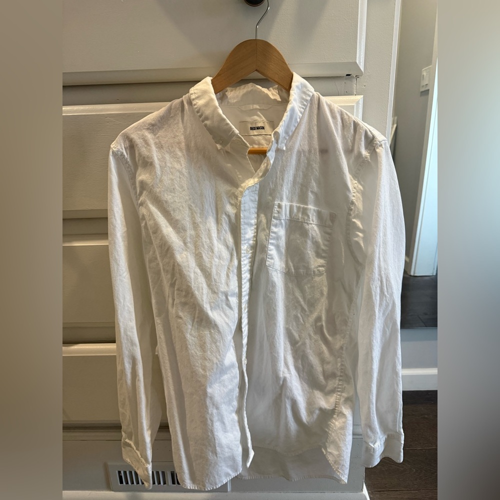 Buck Mason White Casual Button Down Shirt